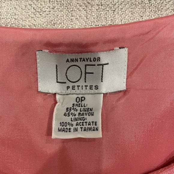 Ann Taylor Loft pink linen sleeveless midi dress - Picture 6 of 6